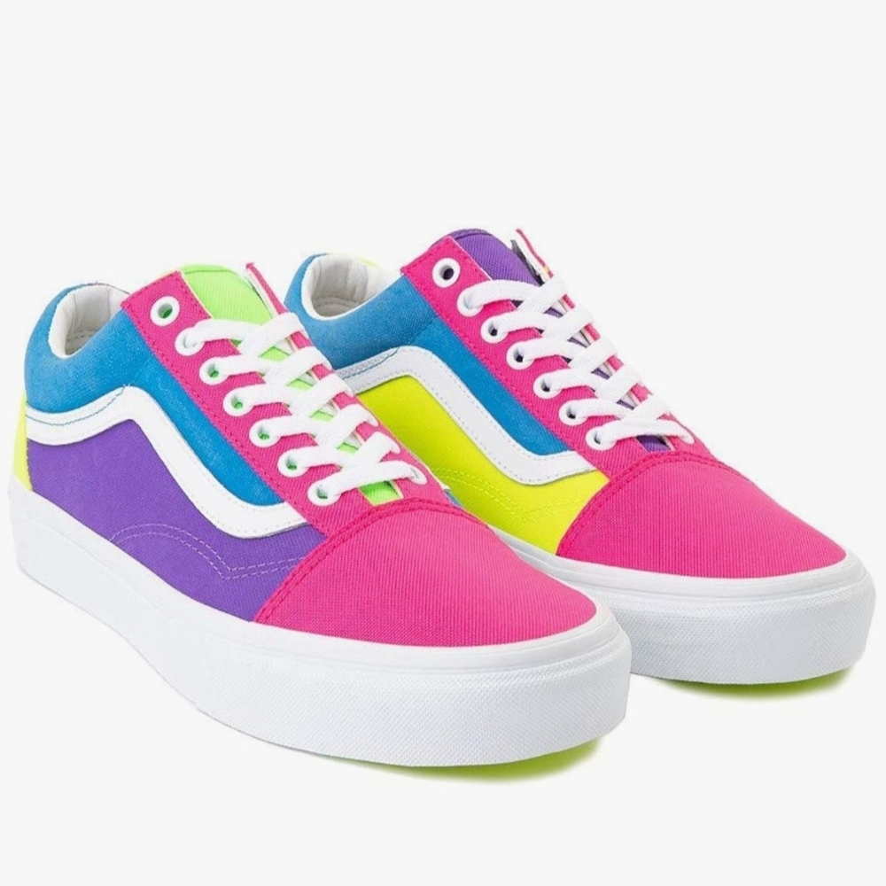 Vans Multicolor Sneakers - Pink, Blue, Purple, Green. New Never Wore.